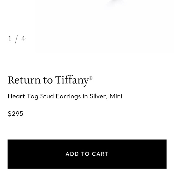 Tiffany & Co. Silver Heart Studs with Blue Pouch - Picture 6 of 6